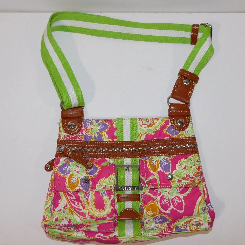 Tyler Rodan Floral crossbody Pink Green Purple Purse Shoulder Bag Handbag Womens